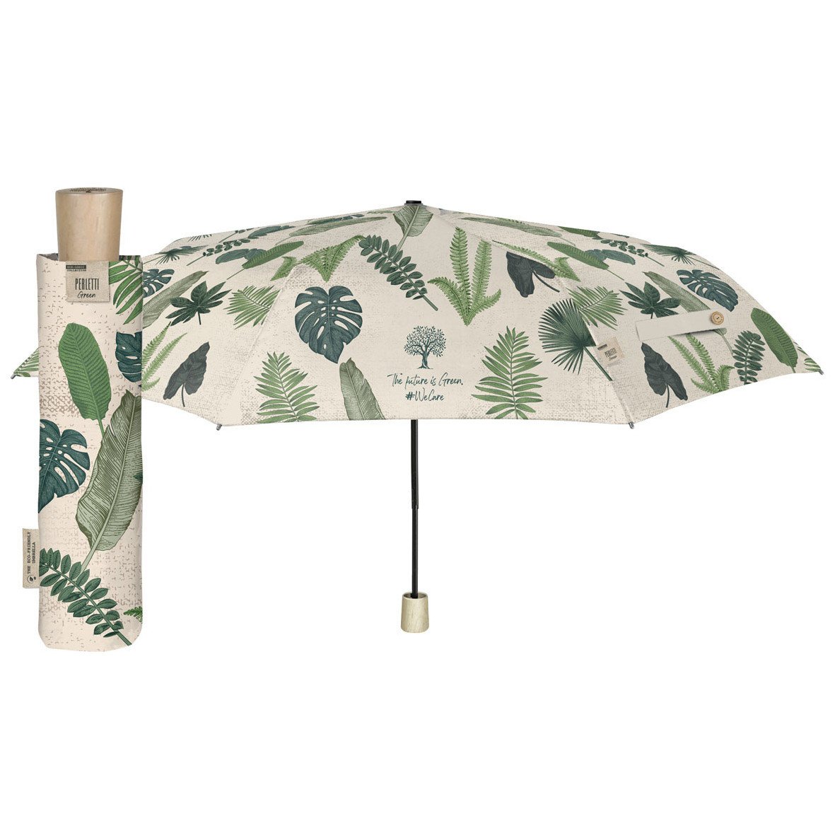 Paraguas plegable Colección Hojas Verdes - Paraguas Originales, Paraguas Mujer - Que puedo Regalar